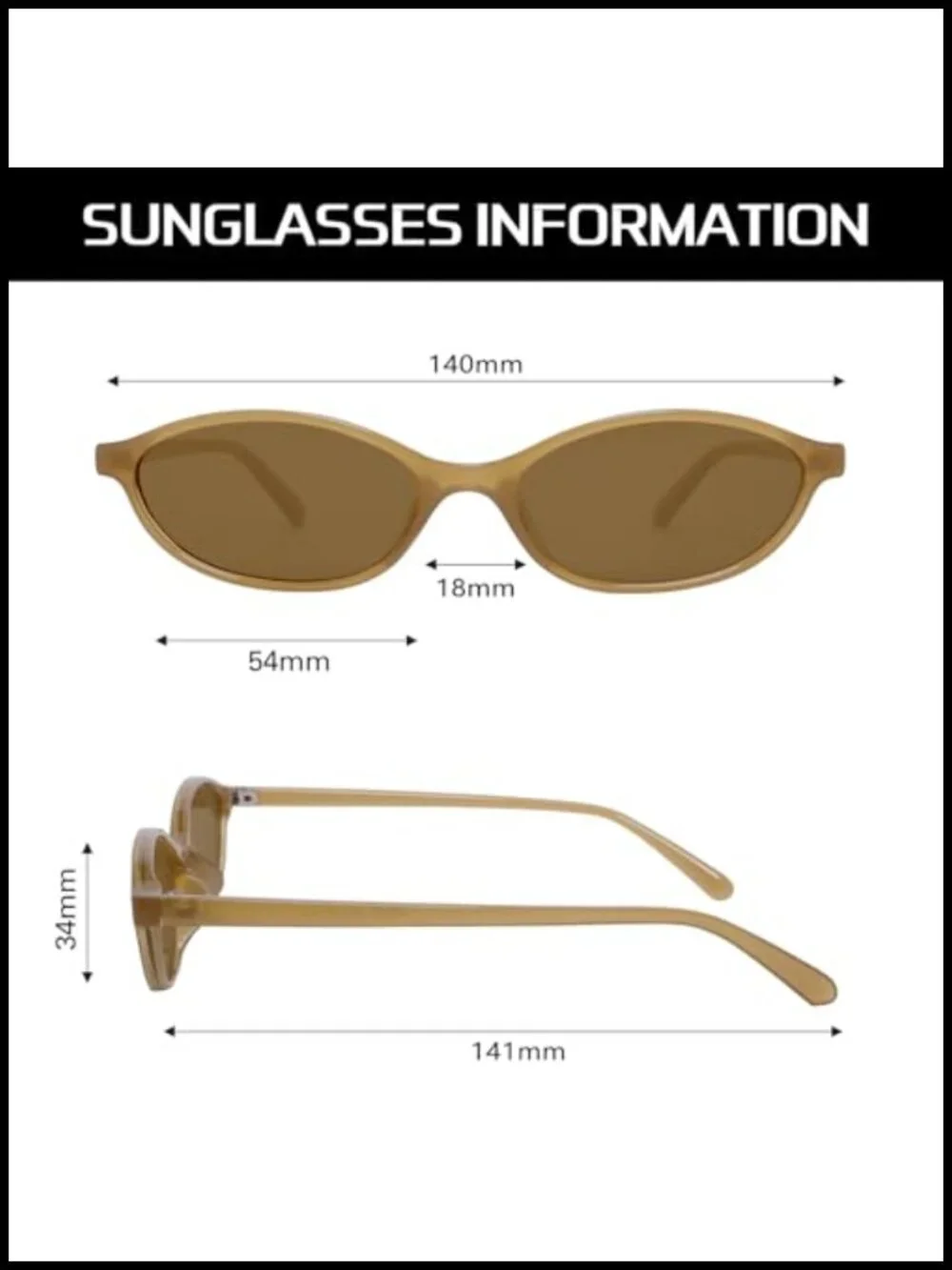 Retro Oval Sunglasses Cat Eye Slimline Lightweight Plastic UV Protection